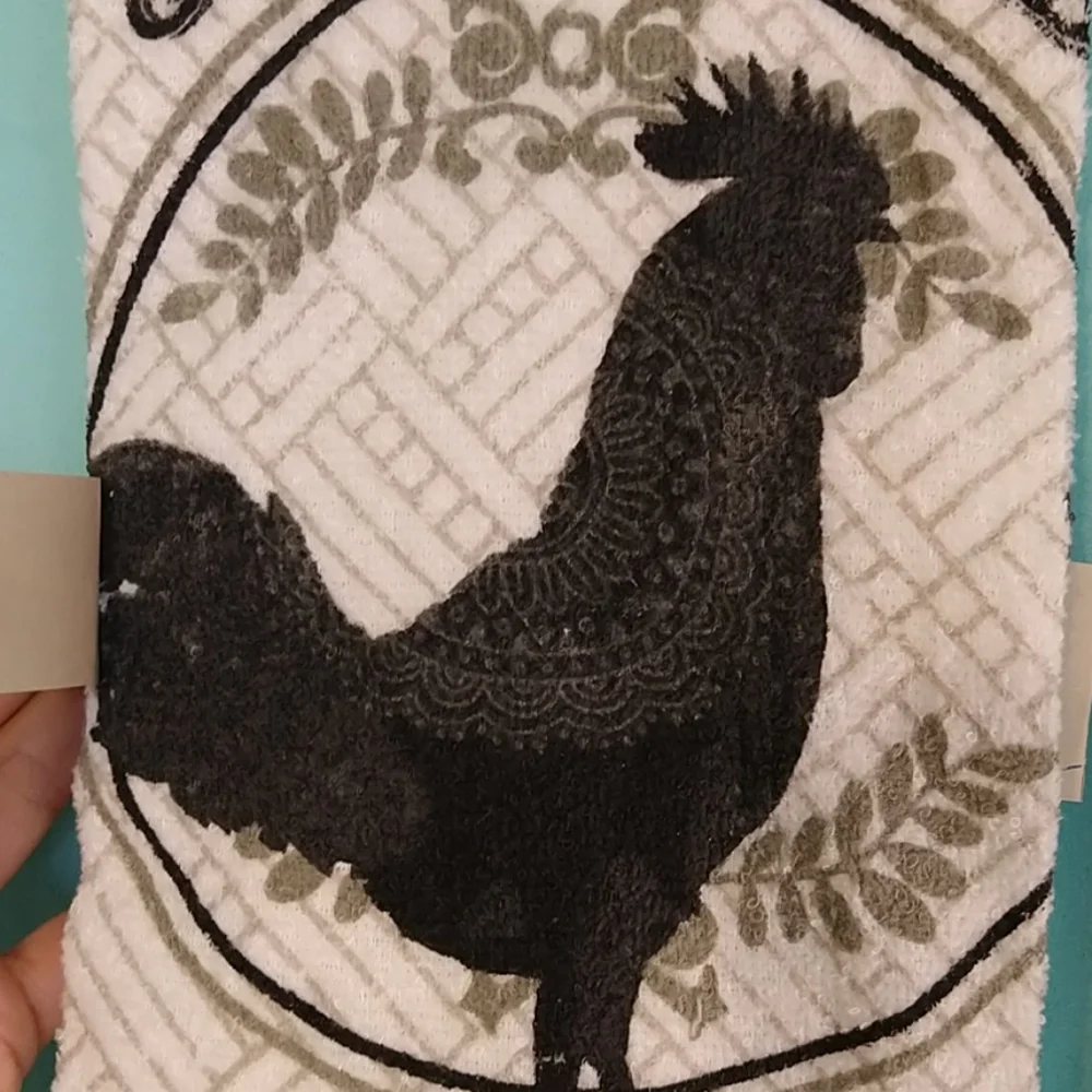 Rooster Kitchen towel wash cloth gift set